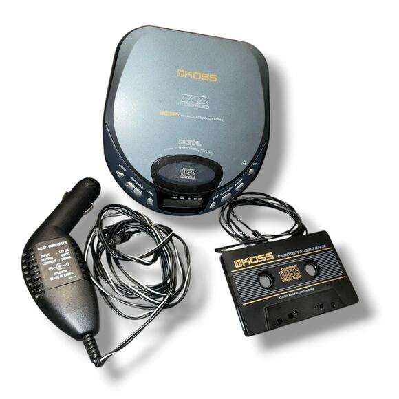Koss Portable Home CD Player CDP658 with Car Cassette Power Adapter Vintage - Picture 2 of 10